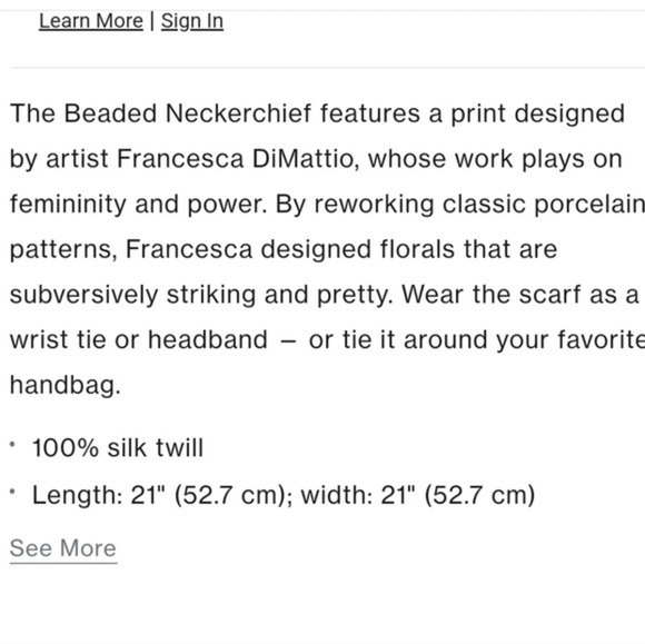 Tory Burch beaded scarf NWT - Picture 4 of 4